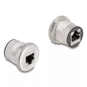 DeLOCK 88190 Socket-Outlet 2 x RJ-45 Black Silver