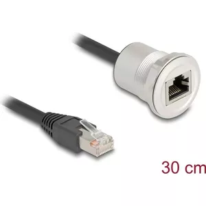 Networking Cable DeLOCK 88187 0.3m Cat5e S/UTP RJ-45 Black Silver