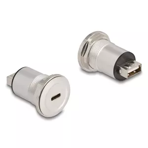 DeLOCK 88193 Socket-Outlet USB A + USB C Black Silver USB 2.0