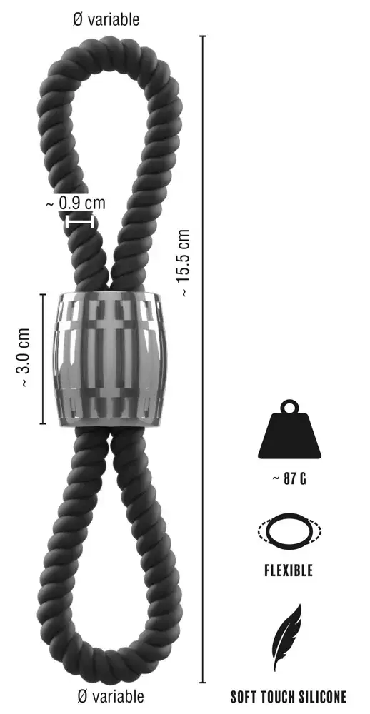 Cock strap Rebel Heavy Rope 2L — двойная петля Photo 9