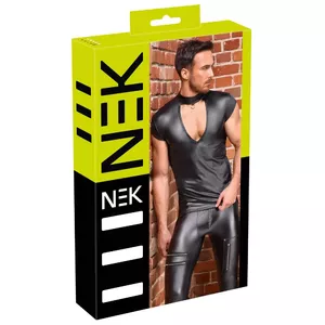 Мужская рубашка NEK 21618181741 2XL хлопок дышащая, короткий рукав, V-образный вырез