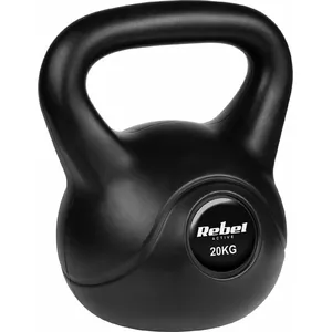 Cast-iron kettlebell Rebel RBA-2320, 20 kg — compact shape, wide handle for swings and presses