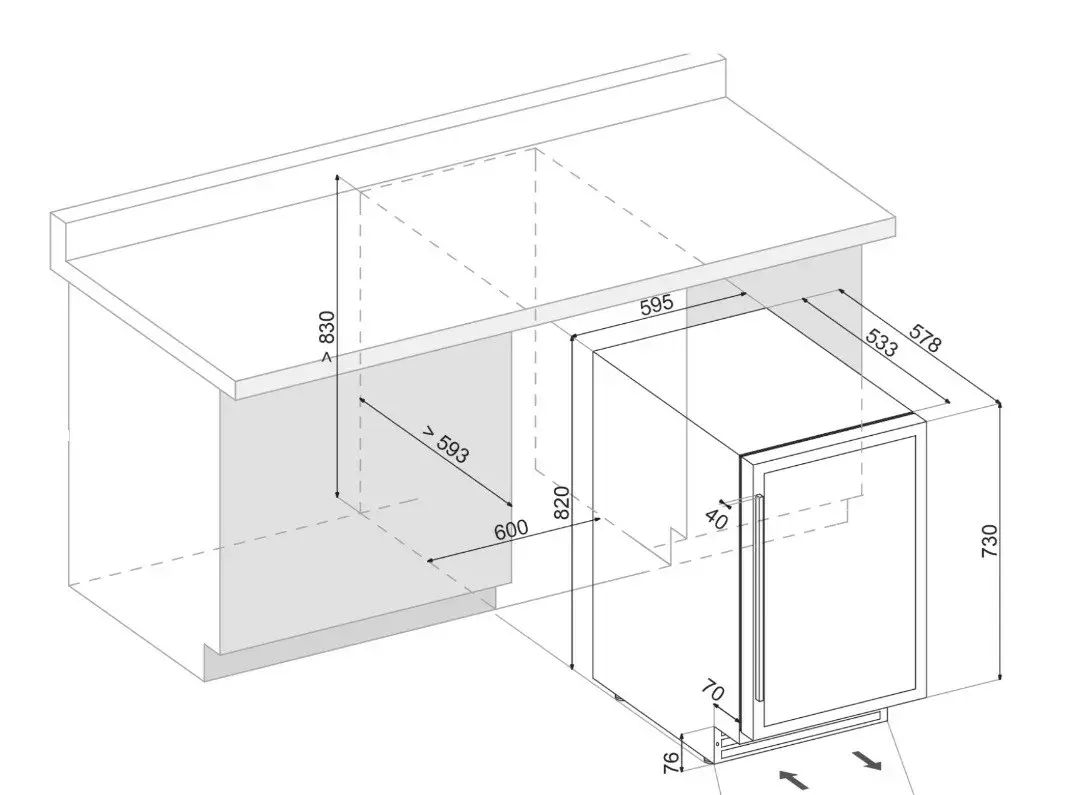 Dunavox DAUF-46.145DBH двухзонный винный шкаф Photo 3