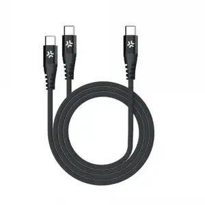 Celly USB-C to Dual USB-C Cable 100W Power Delivery