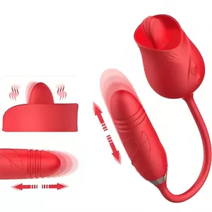 Вибратор ARMONY FOR COUPLES Armony Delight Flower D-238210 — функция толчков (thrusting), красный, насадка-«язык»
