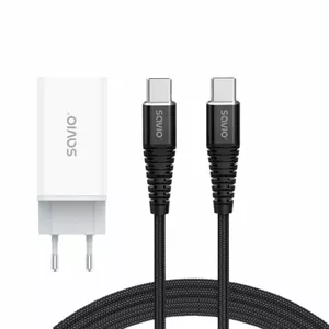 SAVIO Charger with cable LA07SET02 — portable USB power adapter with integrated cable