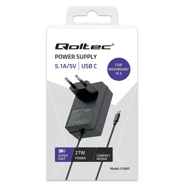 PD lādētājs QOLTEC 51830 priekš Raspberry Pi 5 Photo 8