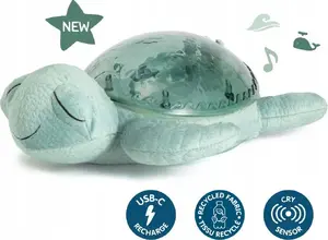 Night light plush toy Cloud b Tranquil Turtle CLTT-9001-GR, green, soothing projector and sound features