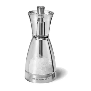 Pepper mill Cole and Mason Pina 125 mm, transparent acrylic, adjustable grind, spring mechanism