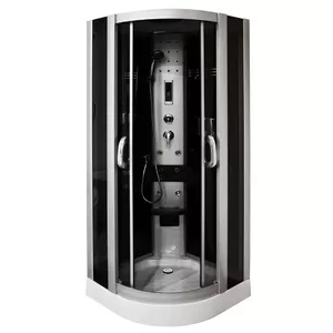 Shower cabin AMUE AMO-06089-80B, corner 80×80 cm, framed, sliding doors