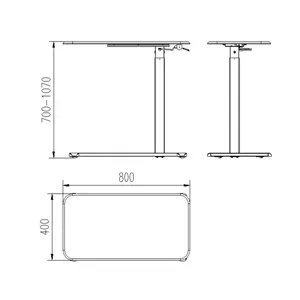 UNIQUE LAPTOP DESK Adjustable Height Table, Black