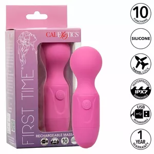 Rechargeable Massager CALEXOTICS First Time — 10 Vibration Modes, Pink