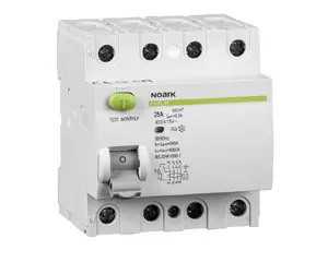 Noark Residual Current Circuit Breaker, 4-Pole, 63A, 100mA, Type A, 6kA