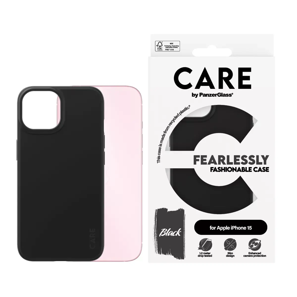 Vāks PanzerGlass CARE by ® Fashionable Case Black iPhone 15 Photo 2