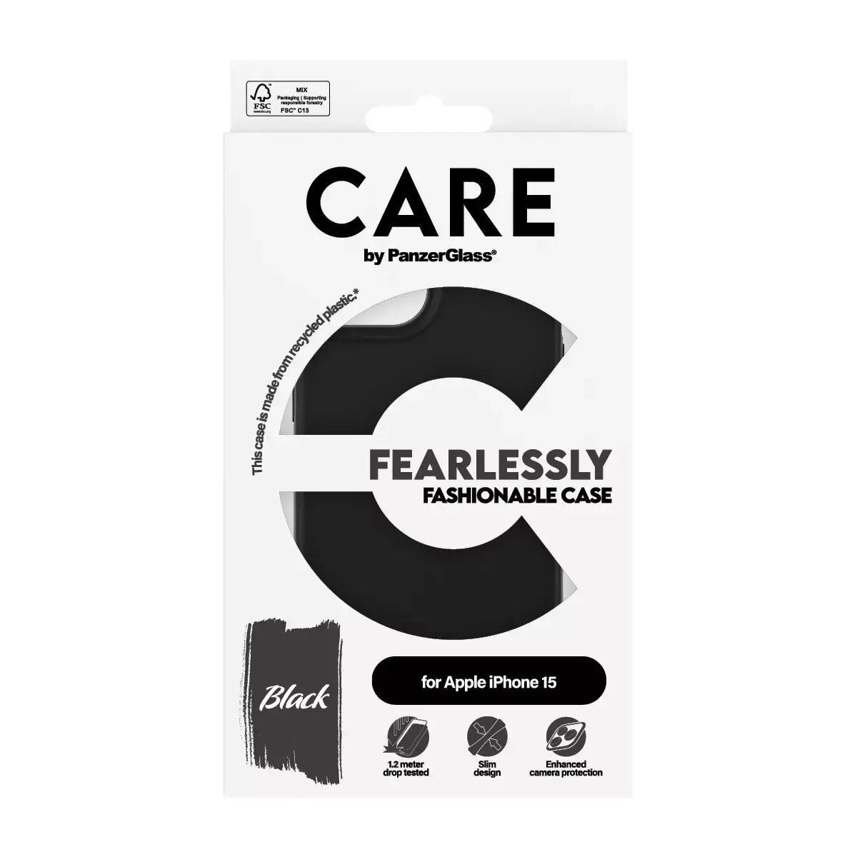 Vāks PanzerGlass CARE by ® Fashionable Case Black iPhone 15 Photo 3