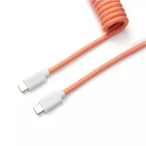 Спиральный кабель Type‑C Keychron Cab‑14 Orange — coiled USB‑C кабель Keychron, оранжевый