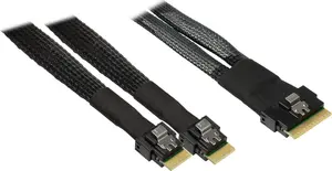 INTER-TECH kabelis SFF-8654-8i uz 2× SFF-8654-4i, 70 cm iekšējais sadalāmais kabelis