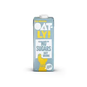 Auzu dzēriens Oatly Sugar Free 1 L — augu bāzes piena aizstājējs, bez cukura, UHT