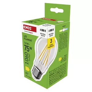 LED spuldze EMOS FLM A60 7.8W 1060 lm E27 Neitrālā balta