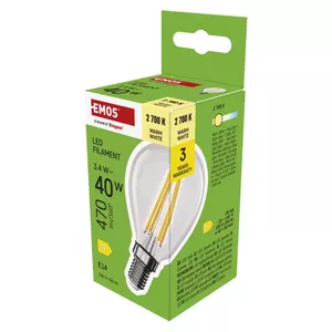 LED bulb EMOS FLM MINI GL 3.4W 470lm E14 Warm White