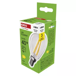 LED spuldze EMOS FLM MINI GL 3.4W 470 lm E14 NW
