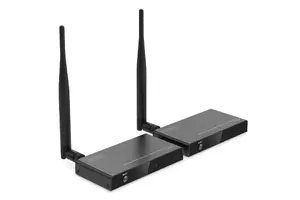 DIGITUS Bezvadu HDMI pagarinātāja un sadalītāja komplekts DS-55346 1x4 Full HD AV raidītājs un uztvērējs 100 m diapazons