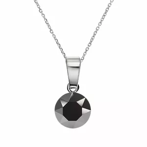 Sudraba kulons "Klasika (Jet Hematite)" ar Swarovski™ kristāliem