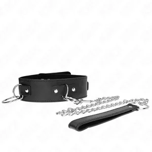 Necklace with Leash KINK COLLAR & GAG 3 Ring Model adjustable 36–43 cm