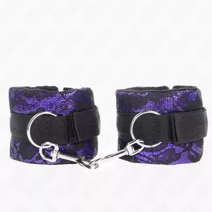 Наручники KINK Бархатное кружево Нейлон Фиолетовый/Чёрный 23x6.5 см