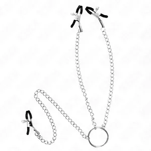 KINK NIPPLE GRIP D-240992 regulējami krūtsgalu un klitora skavas ar ķēdīti