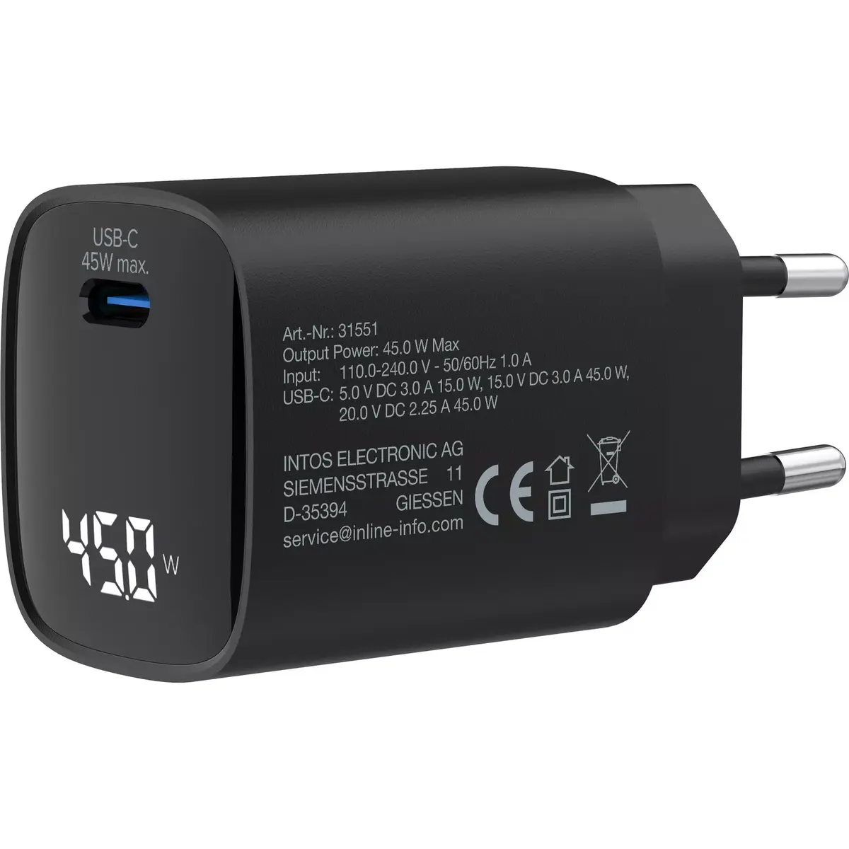 InLine USB PD barošanas avots GaN lādētājs 45W Photo 2