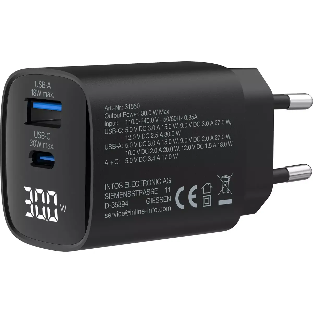 InLine USB PD блок питания GaN зарядное устройство 30W Photo 2