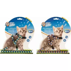 Cat Harness Duvo+ model for small cats, 15–25 cm neck/8 mm strap, fish pattern