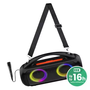 Portable speaker MEDIA-TECH MT3184 — Bluetooth 5.3, 60W RMS, IPX5, Li-Ion battery 16h, USB-C charging, MicroSD, TWS, microphone, remote