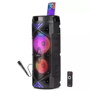 Portable speaker MEDIA-TECH MT3182 — Bluetooth 5.0, 50W RMS, FM, MicroSD, USB charging, Li-Ion battery, handle (Black)