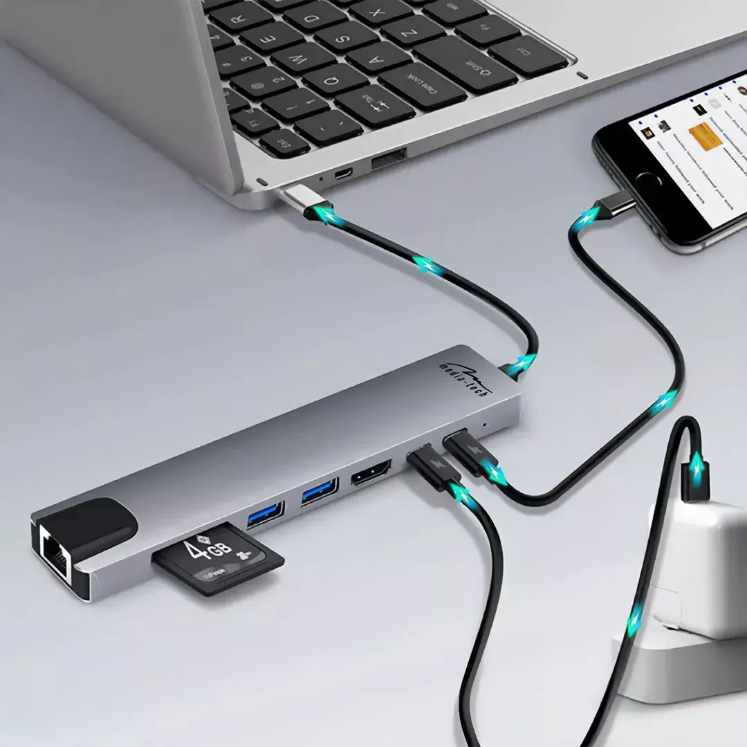 MEDIA-TECH MT5046 док‑станция 8‑в‑1 USB‑C Photo 7