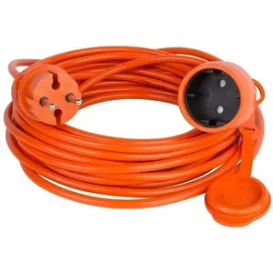 Retractable extension cord VERTEX PZO10M3x2.5POM — 10 m orange cable, 2 cores (3x2.5 mm), Type E outlet, IP44, 6 A, 230 V