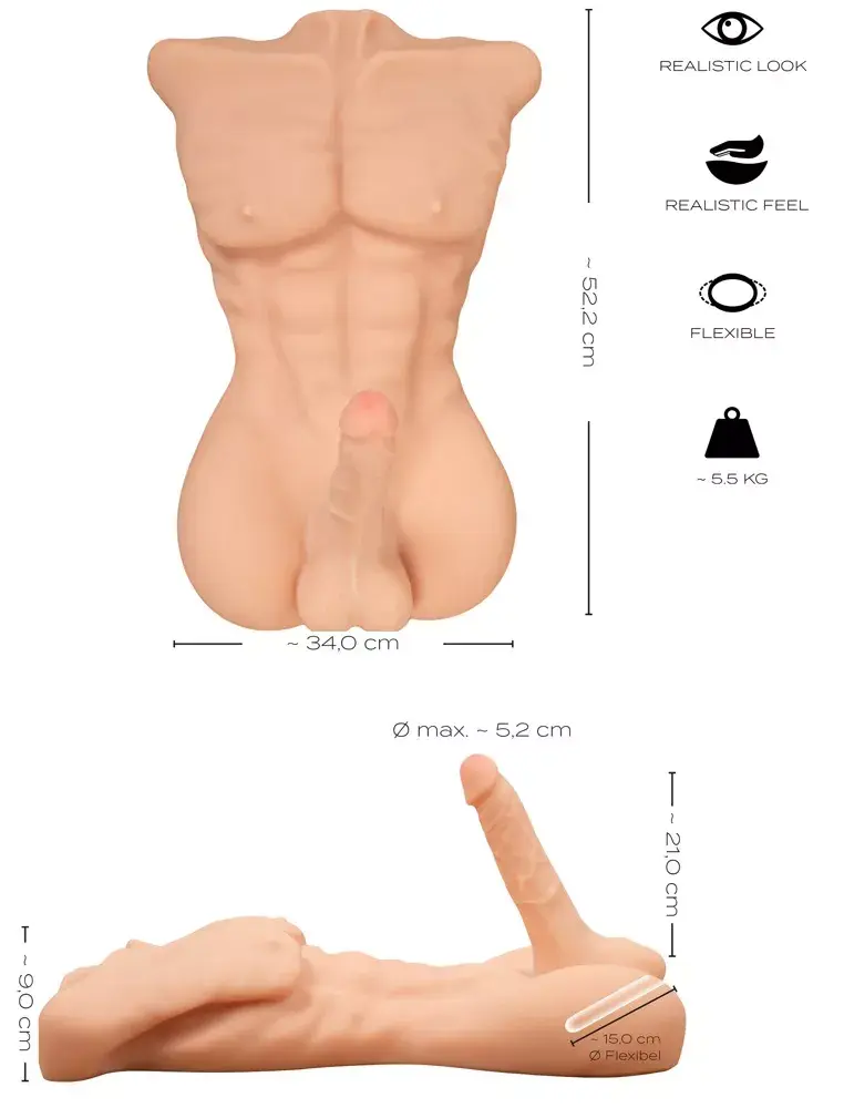 Торсовый мастурбатор Realistixxx Deluxe Man Photo 11