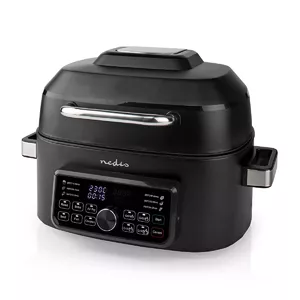 Nedis KAAFG600BK taukvāres katls Viens 6 L Atsevišķs 1660 W Karstā gaisa fritētājs Melns