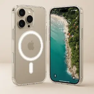 Silikona maciņš Riff priekš Apple iPhone 16 Pro Max, caurspīdīgs, modelis RF-MAG-IP16PMA-TR
