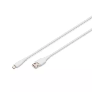 Digitus Lightning silicone connection cable USB-A - Lightning 1m white 12W 2.4A