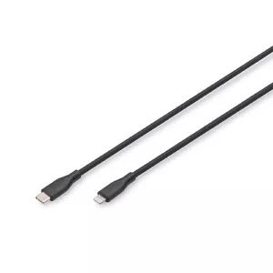 Кабель подключения Digitus Lightning силиконовый USB-C - Lightning 0.5м черный