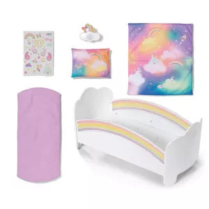 Кроватка для кукол BABY_BORN Rainbow Bed — с эффектами света и звука, требует 3 × батарейки AG13, рекоменд. возраст от 3 лет