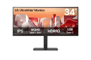 Monitors LG 34BA75QE-B 34" Wide Quad HD (3440 x 1440) IPS izliektions, 5 ms, USB-C, VESA, skaļruņi