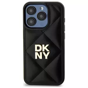 Phone case DKNY DKHCP15SPQDSLK — black quilted protective cover with stack logo