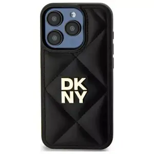 Phone case DKNY DKHCP15MPQDSLK for iPhone 15 Plus 6.7" — black quilted stack logo