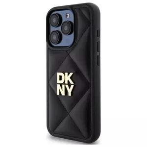 Phone case DKNY DKHCP15XPQDSLK for iPhone 15 Pro Max 6.7" black quilted with stack logo