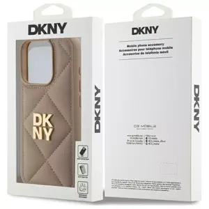 Aizmugurējais vāciņš DKNY DKHCP15LPQDSLE priekš iPhone 15 Pro 6.1" bēšs, rievots ar logotipu