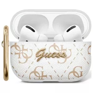 Aizsargvāksts GUESS priekš AirPods Pro 2 balts ar 4G āķi GUAP2PG4GPH