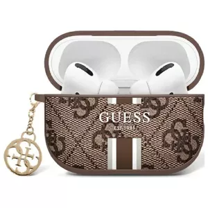 Aizsargvāciņš GUESS AirPods GUA2P4RPSW brūns 4G ar drukātām svītrām